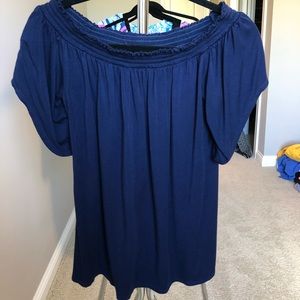 Lily Pulitzer off the shoulder navy top
